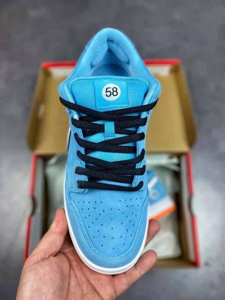 

new authentic dunk sb low club 58 skateboard shoes blue chill safety orange black white sneaker men women outdoor sports shoes us 36-46