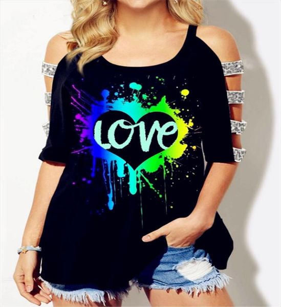 

женщины тройники женский 2021 большой большой большой сердце лето берее befree boho хлопковые повседневные топы femme hole out dadies t футб, White