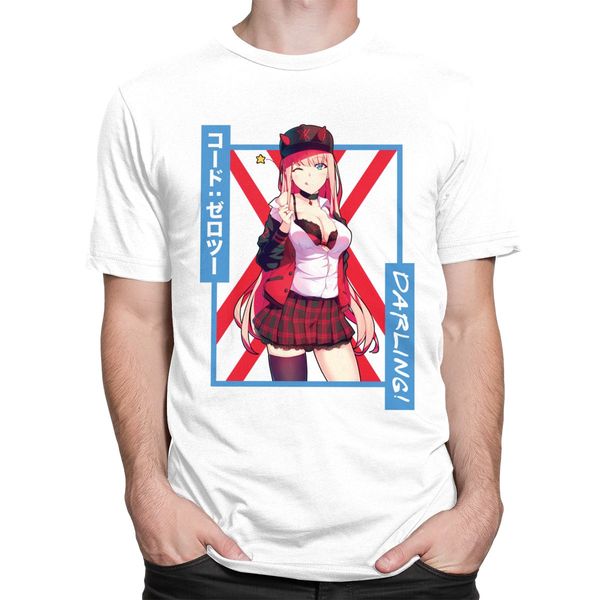 

kawaii zero two short sleeves o neck leisure anime manga tv darling in the franxx gift sport hooded sweatshirt hoodie men t shirt