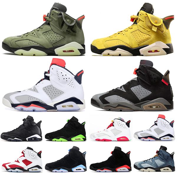 

fashion travis scott jumpman 6 bred 6s men basketball shoes hare alternate tinker hatfield outdoor platform mens sports sneakers trainers, White;red