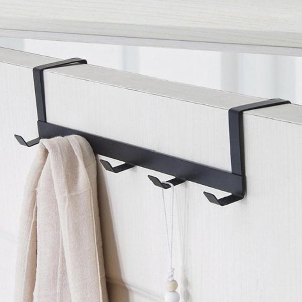 

hooks & rails portable removable over door 5 home bathroom organizer rack clothes coat hat towel hanger housekeeping organizers h51