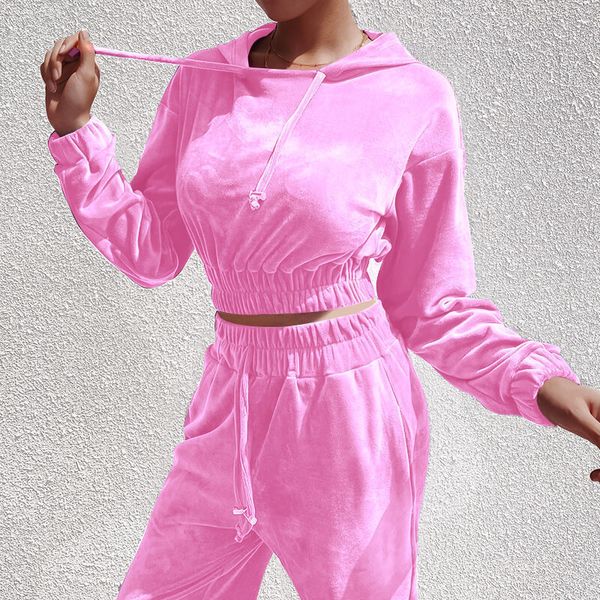 

two-piece set 2 piece active set women tracksuit autumn winter long sleeve sweatshirt sweatpants harem pants casual outfit 201007, White