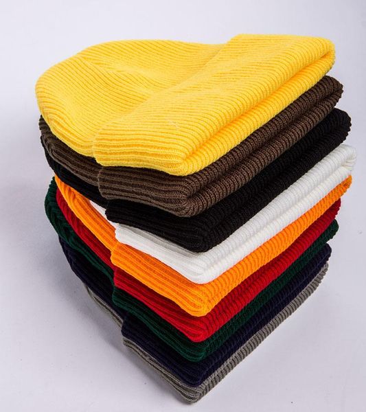 

beanies pure color autumn winter wool blends soft warm knitted cap men women skullcap hats 12 colors