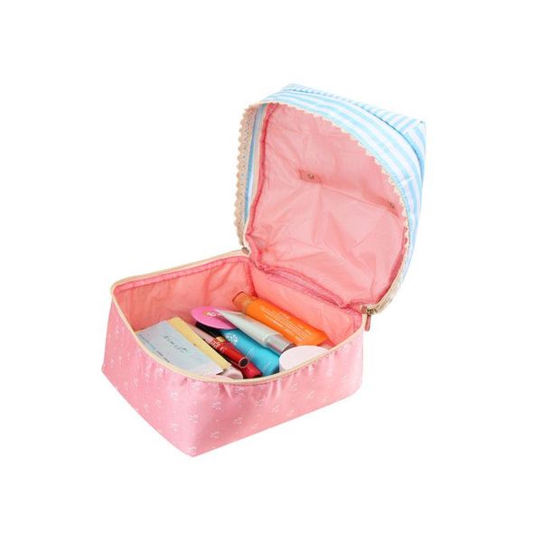 

cosmetic bags & cases cute travel makeup bag high-capacity lace toiletry underwear bra organizer storage handbag portable wash make up case