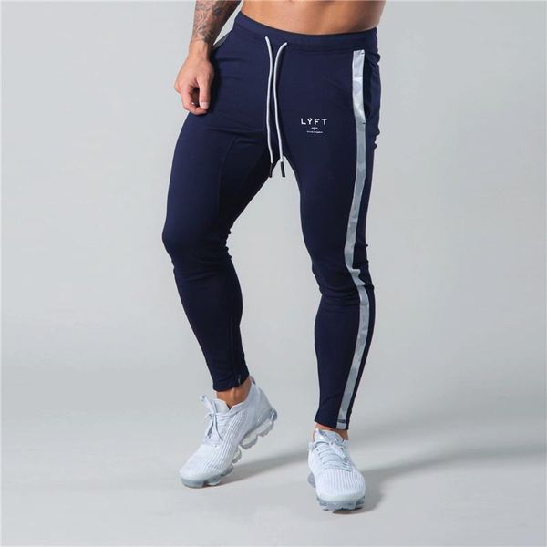 

men's pants mens jogger sweatpants man gyms workout fitness cotton trousers male casual fashion skinny joint track design, Black