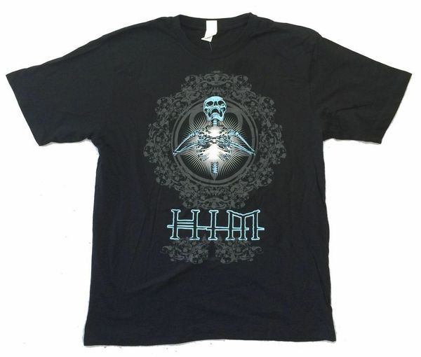 

him h.i.m. glowing skull skeleton heartagram black t shirt new official sport hooded sweatshirt hoodie