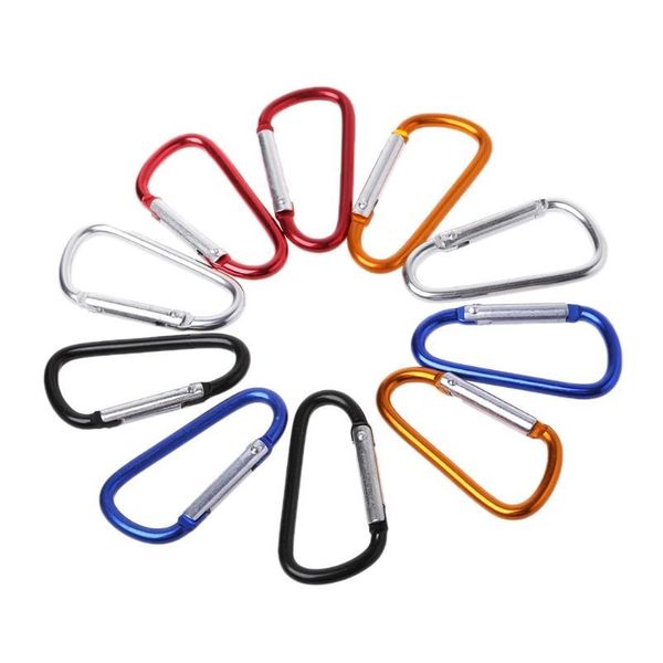 

10pcs 6cm outdoor sport carabiner camping safety buckle keychain hiking hook h qylspl