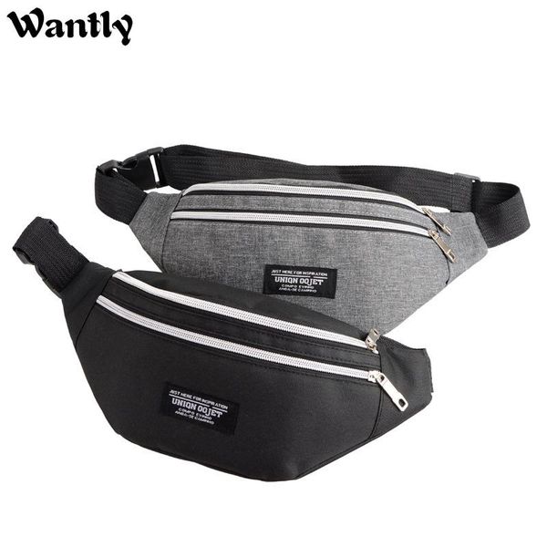 

spring new men's waist bag large capacity use three pockets waterproof cloth fashion casual practical