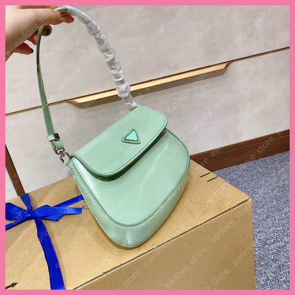 

womens luxurys designers bags handbags purses fashion brand tote bag womens shoulder bag with box green patent leather 210117v