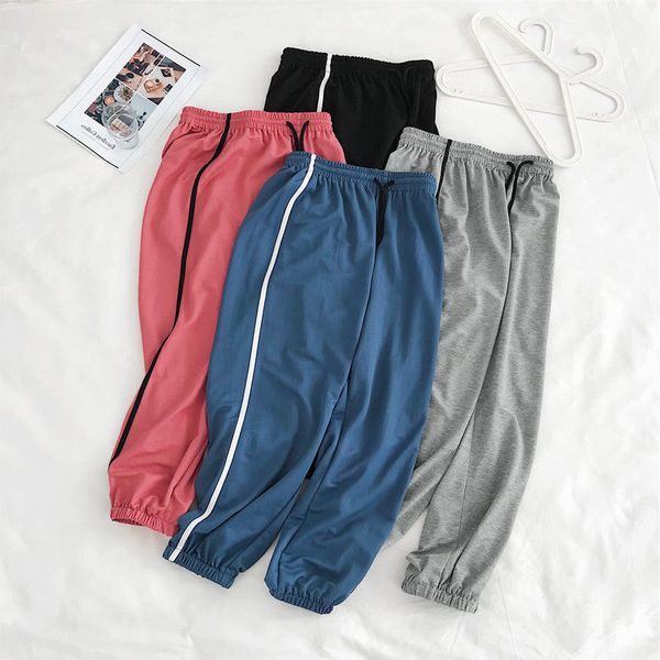 

sweatpants men's fashion solid color casual joggers men streetwear wild loose drawstring trousers mens track pants m-2xl, Black