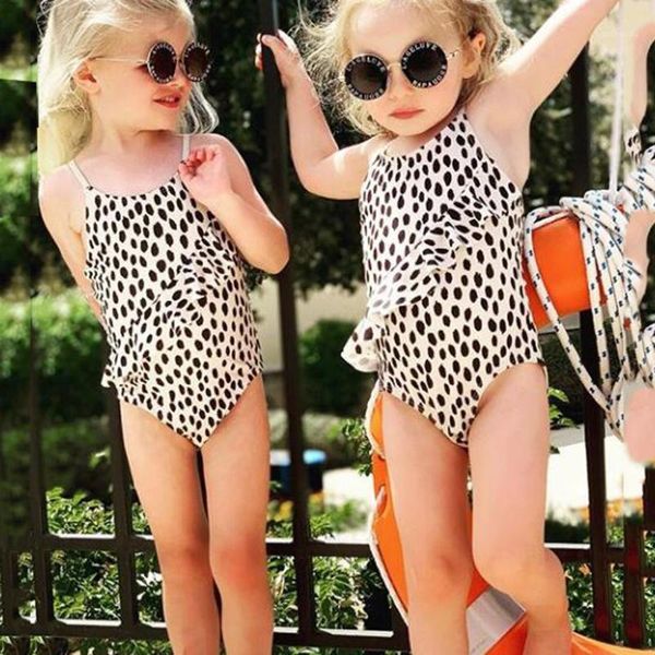 

children's swimwear sagace kids girl swimsuit sling toddler infant leopard printed bikini set one-piece bathing suit beachwear biquini