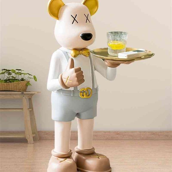 

33net red violent bear decoration living room large floor tray tv cabinet next to light luxury high-grade home soft