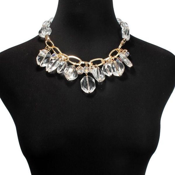 

2020 new hyperbole geometric beads choker acrylic necklace women bohemian ethnic charm tassel necklaces jewelry collares de moda, Golden;silver