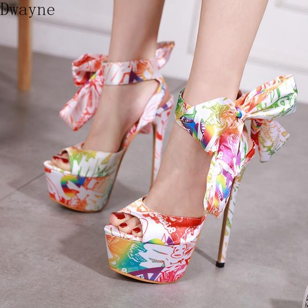 

2020 new fashion hand-painted hate sky high stiletto with platform sandals women, Black