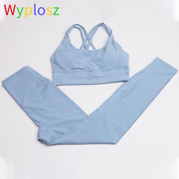 

yoga outfits wyplosz set high waist hip fitness pants workout active wear female push up sport bras run leggings gym, White;red