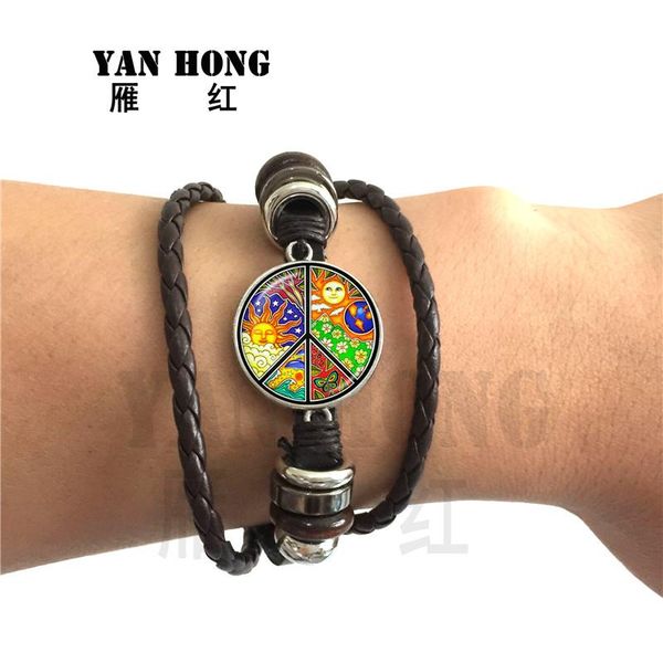 

коричневый кожаный браслет черепа браслет 20мм стеклянный купол время gem посеребренная ювелирные изделия день смерти браслет yxlzif bde_jew, Golden;silver