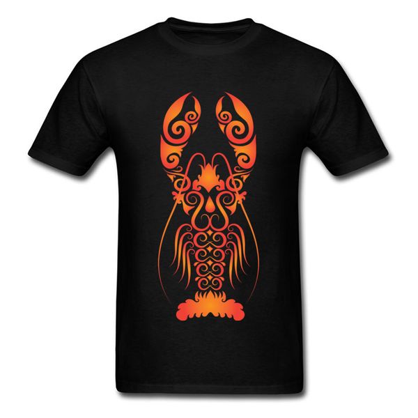 

punk style men black lobster ornament discount cotton fabric summer custom design streetwear hoodie designers t shirts sweatshirt
