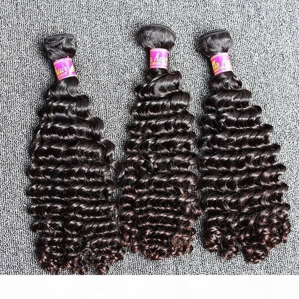 

bella hair malaysian deep wave 8a 8-30 100% virgin human hair extension hair weft natural color deep wave 2 pieces weaves ing, Black