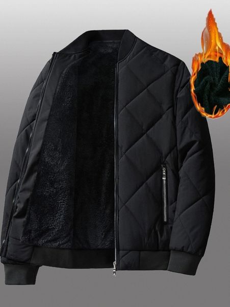 

men quilted bomber jacket without sweater i7gw#, Black;brown