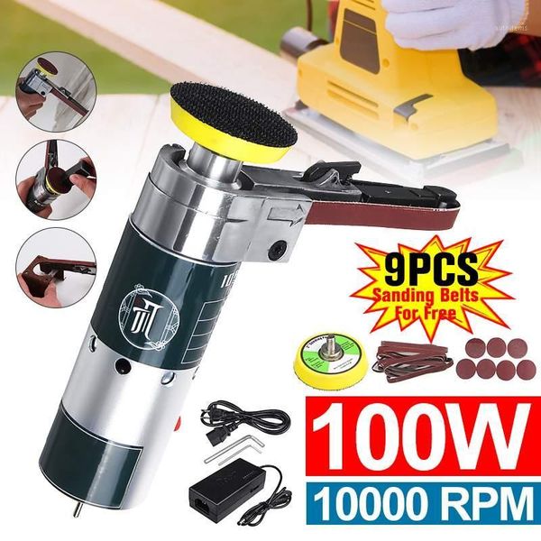 

10000rpm multi-function grinder mini diy electric belt sander sanding belt adapter grinding polishing machine speed adjustable1