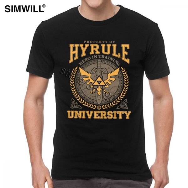 

sport trend grunge the legend of zelda tshirt logo hyrule university t shirt men casual cotton tees round collar short sleeves t-shirt