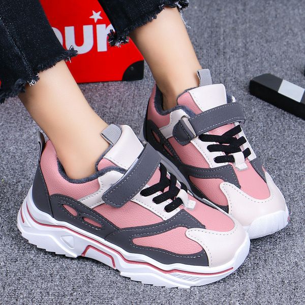 

children's winter warm 2020 new boys and girls sports breathable soft bottom casual shoes 1029, Black;red