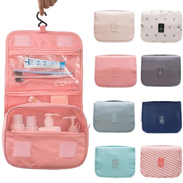 

large capacity waterproof portable polyester travel cosmetic bag hanging wash bag neutral make up organizer bathroom tools