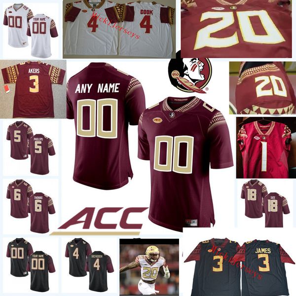 

custom florida state seminoles football fred biletnikoff dexter jackson derrick brooks demarcus walker josh sweat trey marshall fsu jersey, Black