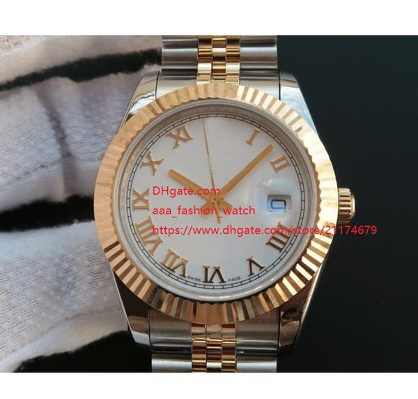 

factory supplier sapphire stainless steel monobloc 41mm 126333 white dial automatic mechanical mens men's watch watches, Slivery;brown