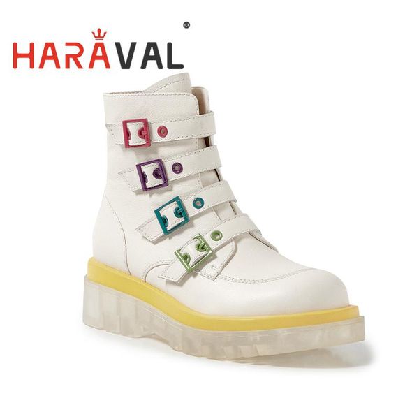 

2020 new brand ankle boots shoes women platform women's shoes lady waterproof platform fashion boots winter genuine leather e32l, Black
