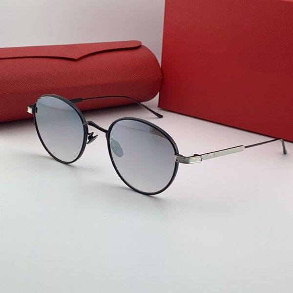 

0009s new men and women round sunglasses metal frame popular retro uv400 lenses eye protection classic style gift box, White;black