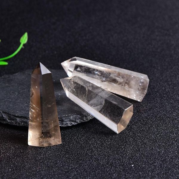 

natural smoky quartz crystal point healing stone hexagonal prisms 50-80mm obelisk wand treatment stone tower diy qyltkl, Black