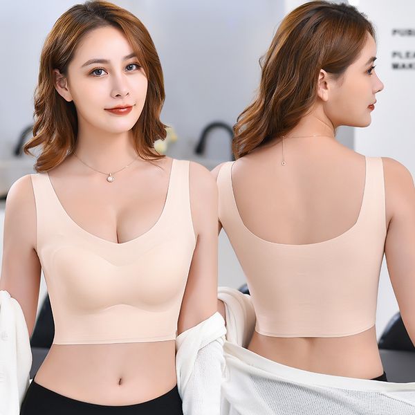 

kaka celebrity style double purpose vest square collar v-neck latex vest style bra seemless beauty back sports fe, Black;white