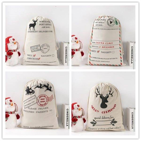 

sacks christmas gift monogrammable bags sack drawstring bag santa claus deer 9 designs bulk dhe530 5kp3