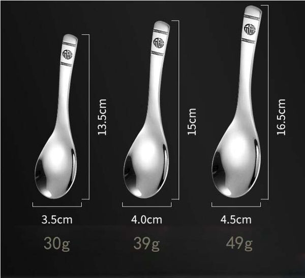 

stainless steel spoon porridge soup 304 korean chinese spoon restaurant kitchenware set dinner tablespoon big rice buffet spoon