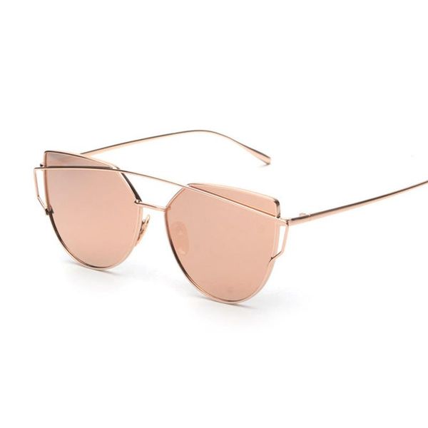 

sunglasses pink vintage mirror female women cat eye brand designer twin-beams ladies sun glasses for retro feminino, White;black
