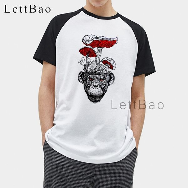 

mushroom monkey print short sleeve ulzzang fashion summer o neck tees tshirt streetwear anime sport hooded sweatshirt hoodie men t shirt