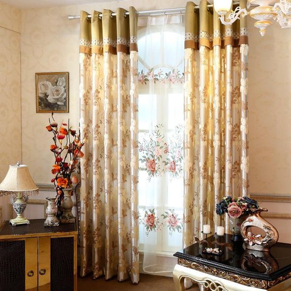 

fine jacquard chinese shading curtains for living dining room bedroom1