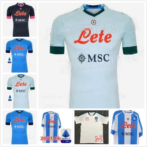 

20 21 napoli home away coccer jersey 2020 2021 naples koulibaly camiseta de fútbol, Black;yellow