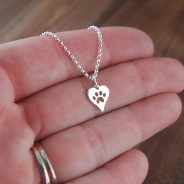 

ожерелья для женщин из нержавеющей стали кулона сердца ожерелья небольших восхитительные простых собачьей моды ожерелье ювелирных изделий на, Silver