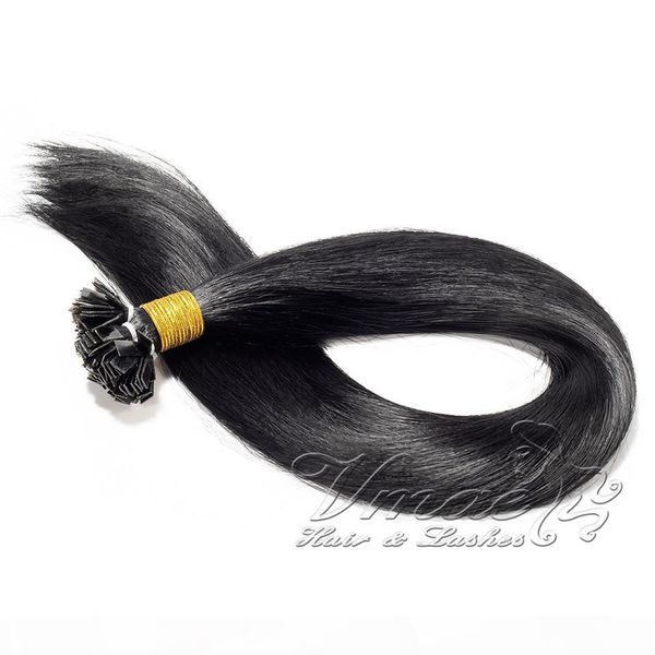 

vm brazilian black straight double drawn flat tip pre bonded hair extension 100g keratin 14 to 26 inch 100% virgin human hair