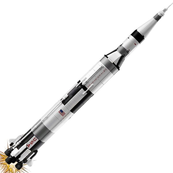 

2020 moc aerospace apollos 11 saturn v rocket launch space spacecraft city building blocks classic model bricks kits sets ideas 1008