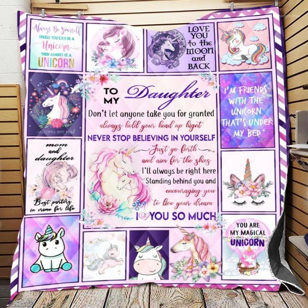 

to my daughteri love you quilted quilt throw blankets birthday thanksgiving gifts bedding cover patchwork tapestry1