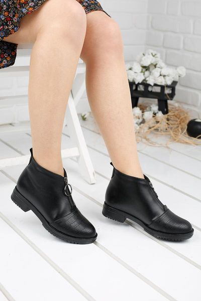 

ayakland 198-04 daily 3 cm heel lady skin krok boat shoes, Black