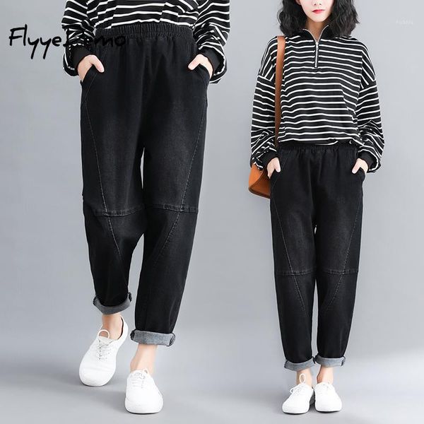 

3xl high waist femme jeans plus size harem pants 2019 autumn winter casual jeans women trousers denim pants plus size1, Blue