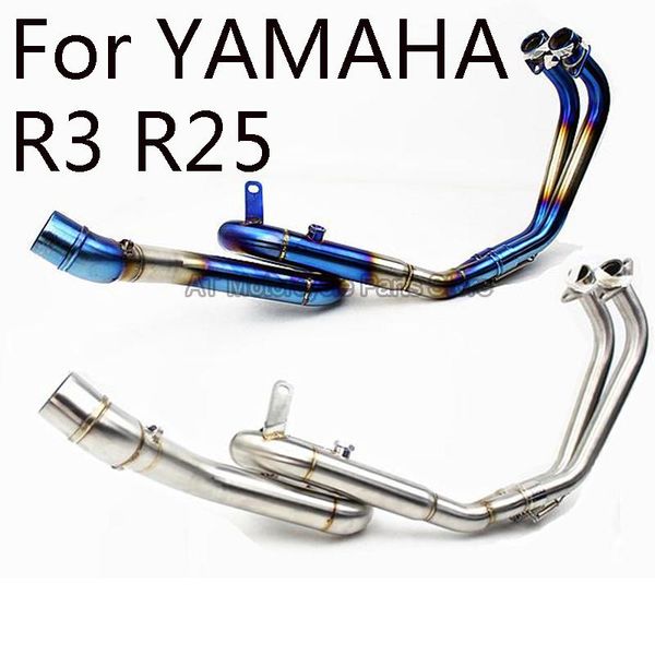 

motorcycle exhaust muffler slip on header link pipe stainless steel muffler tube pipe adapter escape moto for mt03 r3 r25