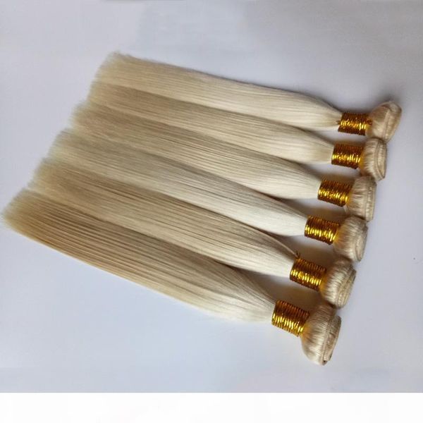 

brazilian virgin straight hair weave the fashion 3 4 5bundles mongolian russian 613# blonde color human remy hair weft extensions, Black