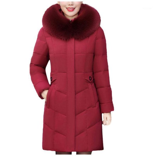 

2020 new winter jacket female plus size 8xl cotton padded clothes women casual slim parka middle-aged coat overcoats1, Black