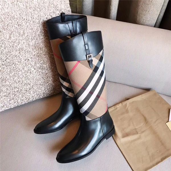 

leather casual boots women shoes martin boots plaid stitching upper is imported calfskin plaid stripe women short boots, Black