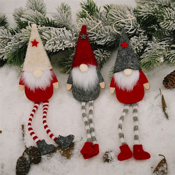

creative doll pendants christmas tree decoration hanging leg ornaments crafts gifts xmas new year party wedding home decor 63093